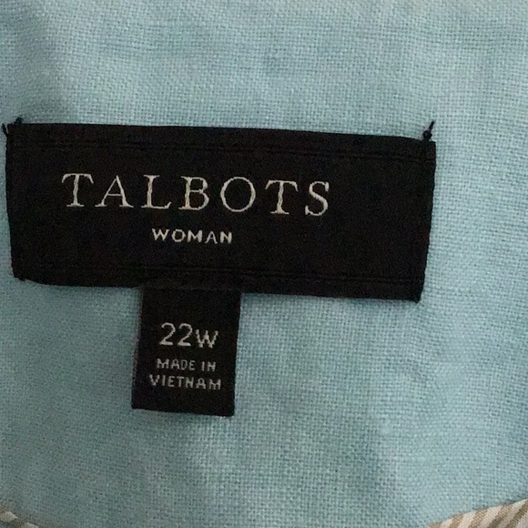 Talbots lined linen jacket. Baby blue. - Picture 3 of 3